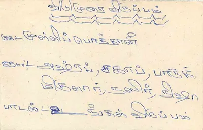 Sri Lanka — carte postale avec timbre et écriture manuscrite — éditeur inconnu — Verso
