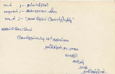 Sri Lanka — carte postale avec timbre et écriture manuscrite — éditeur inconnu — Verso
