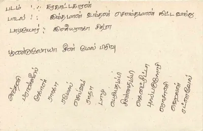 Postcard Sri Lanka — text in Tamil — 75 cents stamp with cancellation — Back