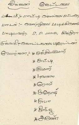 Sri Lanka — tarjeta postal con sello y texto en tamil — Reverso