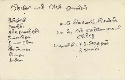 Sri Lanka — carta postale com selo de 75 centavos e texto em tamil — Verso