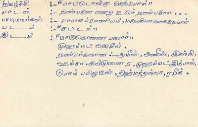 Carta postal Sri Lanka — texto em tâmil — editor 'Sri Lanka Post Office' — Verso