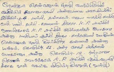 Sri Lanka — bilhete postal com texto em tâmil — editor Sri Lanka Post — Verso