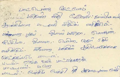 Sri Lanka — cartão postal com texto em tamil — editor Sri Lanka Post — Verso
