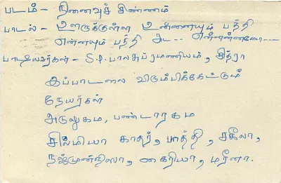Sri Lanka — carta postal com selo e texto em tamil — editor desconhecido, número de série não visível — Verso
