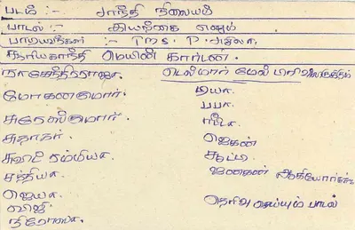 Tarjeta postal Sri Lanka — sello de 75 centavos con león — dirección manuscrita en tamil — Reverso