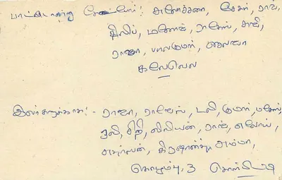 Carta postal de Ceylan — Galéni — texto em tamil — Verso