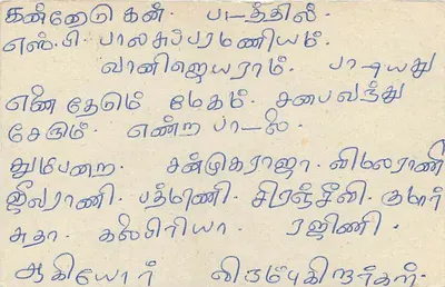 Sri Lanka — cartolina con testo in tamil — editore Sri Lanka Post — Verso