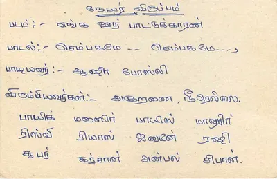 Carta postal Sri Lanka — texto em tâmil — destinatário em Colombo — Verso