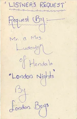 Solicitud de Listner — Londres Boys — Tarjeta Postal de Sri Lanka — Reverso