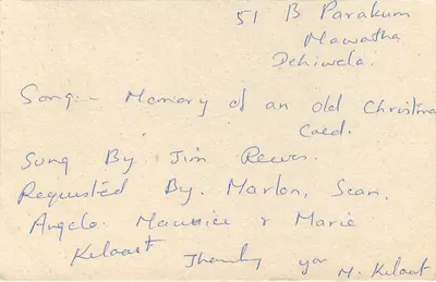 Sri Lanka — Carte postal musical — editor desconhecido, número de série não visível — Verso