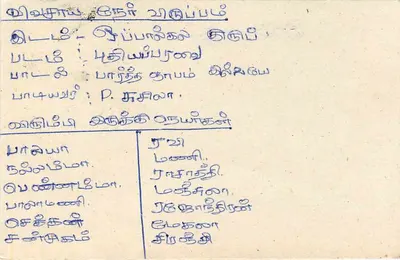 Sri Lanka — tarjeta postal con sello y texto en tamil — editor desconocido — Reverso