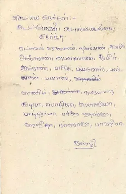 Tarjeta postal de Ceylan — texto en tamil — editor Ceylon Post Office — Reverso