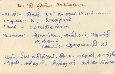 Sri Lanka — cartão postal com selo e texto em tâmil — Verso