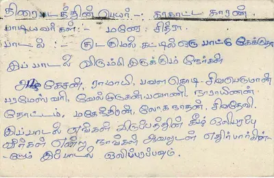 Sri Lanka — cartão postal com texto em tâmil — editor desconhecido, número de série não visível — Verso