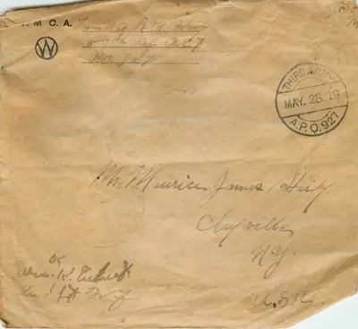 Carta postal militar — Terceira Armada — M.C.A. — datada 28 de maio de 1927