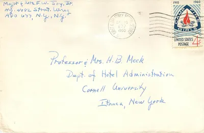 Carta postal — Camp Fire Girls — 4c — APO 677, N.Y. — 1960