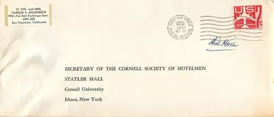 Cornell University — Sociedade dos Hoteleiros — 1961 — Airmail