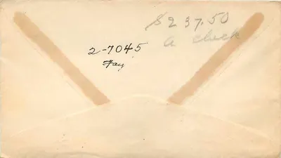 Carta postal aérea — Estados Unidos — 1945 — Selo de 6 centavos avião — Editor U.S. Army Postal Service — Verso