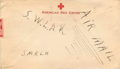 USAHS Louisiana - Amerykański Czerwony Krzyż - poczta lotnicza - 1945 — Rewers