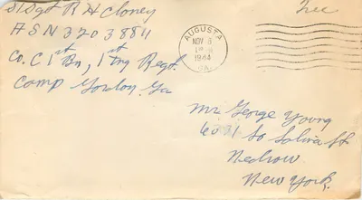 Camp Gordon, Géorgie — Carta de soldado para sua esposa — Augusta, Géorgie