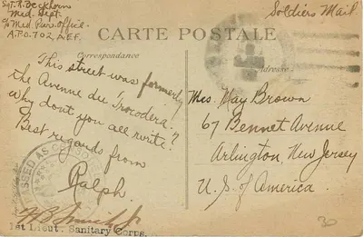 Festa da Independência Americana em Paris — Avenue du Président Wilson — Éditeur E.D. n° 30 — Verso