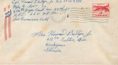 Envelope aéreo — USA — editor não visível — Verso