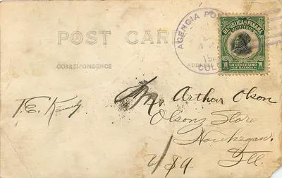 Bilhete postal antigo USS Wyoming Frota do Pacífico Navio Culebra Canal do Panamá — Verso