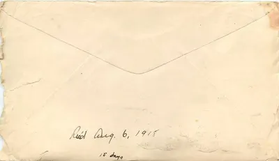 Militaire ansichtkaart — 1e Bataljon 329e Infanterie — Verenigde Staten — gedateerd 6 augustus 1918 — Achterkant