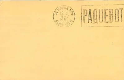 Viagem inaugural de Nova York para Havre — S.S. United States — edição especial 1952 — Verso