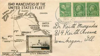 Manœuvres de la Flotte des États-Unis en 1940 — U.S.S. Cincinnati — Cincinnati, Ohio