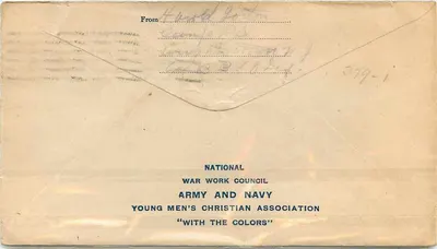 Bandera americana — Trenton, N.J. — National War Work Council, Army and Navy Young Men's Christian Association — Reverso