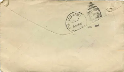 Carta do Soldado — 1st R.H. Holmeco, Inteligência de Rádio — Bureau Postal dos EUA, Zona do Canal do Panamá — Verso