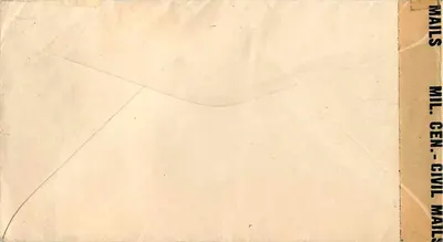 Carte postal militar americana — correspondência para a Alemanha — editor desconhecido — Verso