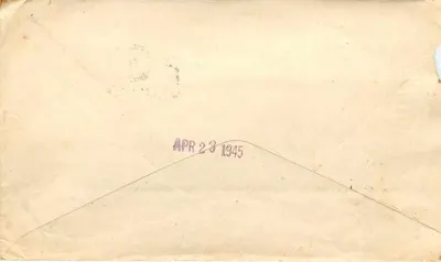 Air Mail Envelope — 718, USA, 16 April 1945 — U.S. Post Office, via Air Mail — Back