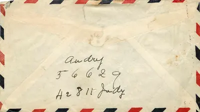 Carta postal aérea — Estados Unidos — 30 de dezembro de 1944 — Editor não visível — Verso