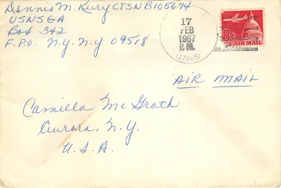 Carta postal aérea — Estados Unidos — 17 de fevereiro de 1967 — 8 centavos Air Mail