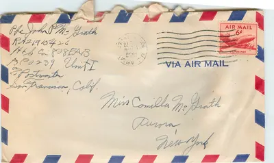 Envelope aérea — San Francisco, Califórnia — para New York — selo 6¢ U.S. Postage