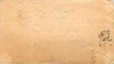 Estação de Treinamento Camp St. Helena — Camp Lancea — 1918 — Selos dos Estados Unidos — Verso