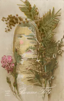 Flores e paisagem — Boas Festas — DIX PARIS 1128/3