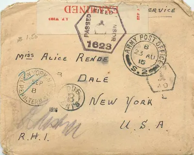 Miss Alice Rendale — Nova Iorque, U.S.A. — Base Censor