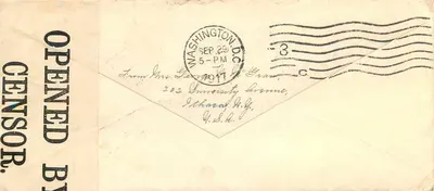 Carta postal de Maca, New York — para Beyrouth, Síria — editor não identificado, n° de série 6090 — Verso