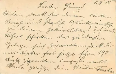 Carta postal de Feldpost — Odesa — 7 III 17 X — Verso
