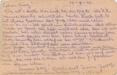 Hatschach bei Olmütz — Feldpostkarte — editor não identificado, número de série não visível — Verso