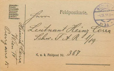 Modling — Carta postal de campo — Feldpostkarte n°387