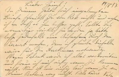 Feldpostkorrespondenzkarte — Feldpost 431 — Wien, 14.V.17 — Back