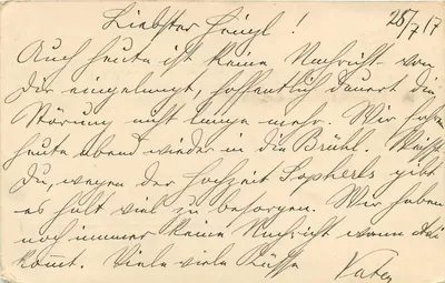 Odesa — Military Correspondence — Feldpostkarte of the 1st Cavalry Battalion — Back