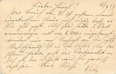 Feldpostkorrespondenzkarte — Feldpost do 1º Batalhão de Reserva, 431 — edição militar austríaca — Verso