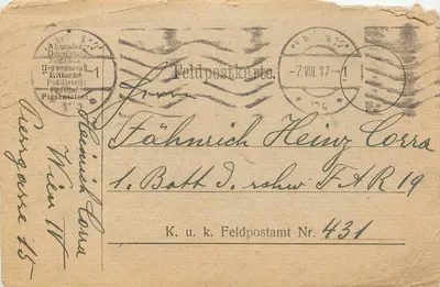 Carta de correio militar — Feldpostamt Nr. 431 — editor desconhecido