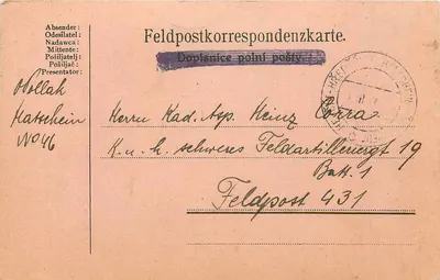 Correspondência militar — Feldpost 431 — Feldpostkorrespondenzkarte